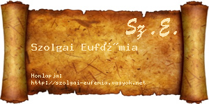 Szolgai Eufémia névjegykártya